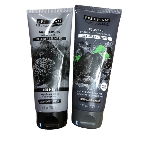 NWT Freeman Mask 2 Pack- Volcanic Ash Peel Off Mask & Polishing Gel Mask & Scrub - Picture 2 of 14